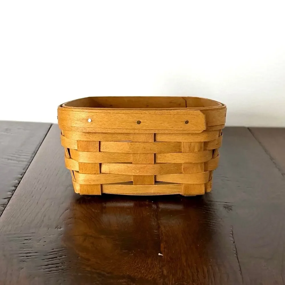 Vintage Longaberger Small Angled Basket | Handwoven American Basket